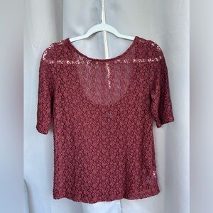 GAP Rust Brown Lace Blouse